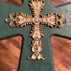 New Hobby Lobby Wall Cross~Turquoise Blue